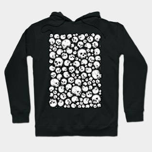 Skulls Attack, Skull Pattern, Halloween, Horror, Creepy Design Sticker Hoodie